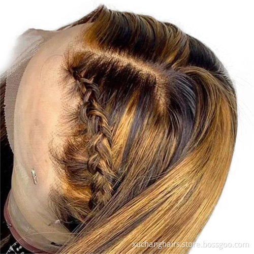 Wholesale Price Raw Virgin Unprocessed High Density Piano Color Human Hair Lace Wigs With Clips